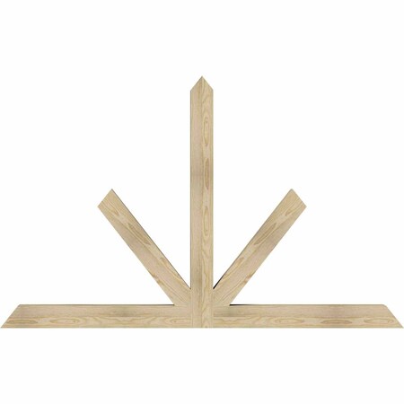 Ekena Millwork Saratoga Rough Sawn Timber Gable Bracket, Douglas Fir, 72"W x 45"H x 4"D x 4"F, 15/12 Pitch GBW072X45X0404SAR00RDF